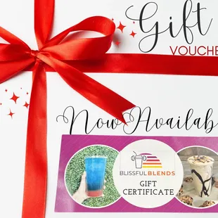 a gift voucher with a red ribbon