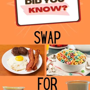 a picture of a cup of coffee and a plate of breakfast food