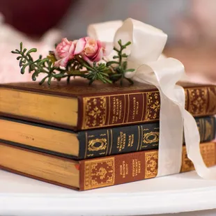 Vintage books for that added detail.  Stylings by Oh So Pretty Vintage.  Photo courtesy of Bella Jeanne Photography