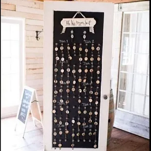 Charlie Chalk Table Seating Chart Door