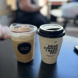 VTM Latte Einspanner and Hot Americano