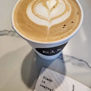 Small size hot LVTM ($5.45). I love when they put in the extra effort for the latte art. 7/6/2022