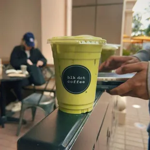 Ice matcha latte. 2/3 of it was ice.