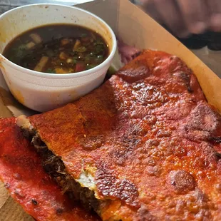 Birria Quesadilla with consommé