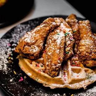 LOVED their funfetti chicken and waffles! @NOMTASTICFOODS