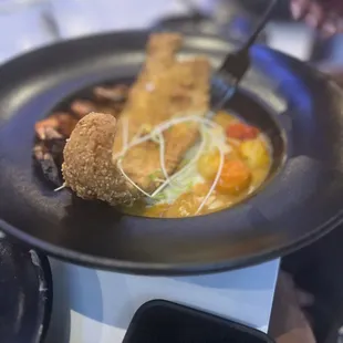 Lake trout , blackened shrimp &amp; grits