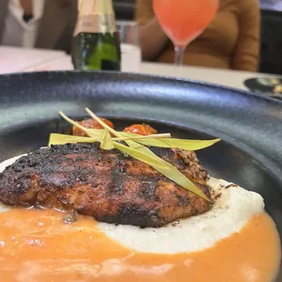 Salmon and grits