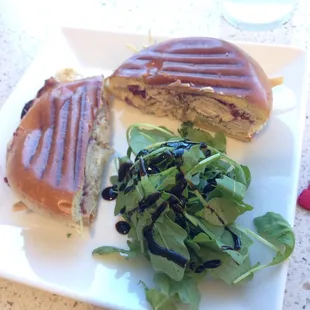 Turkey, brie, and mixed berry panini.