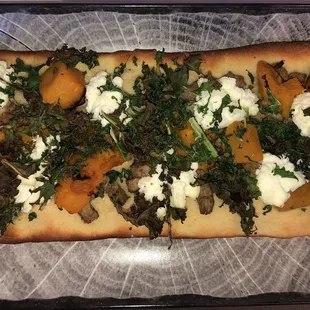 Butternut Squash, Kale, Sausage, Ricotta Flatbread