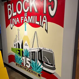 a sign for block 15