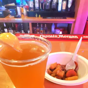 No kitchen, but free stew for the game.