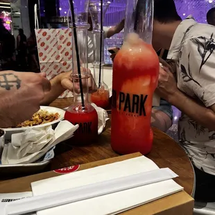 Sitting at a table across from Block 16