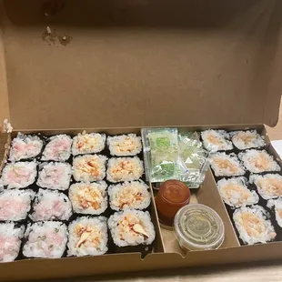 Tekka sushi- can't remember 1st roll, lobster roll, bay scallop roll