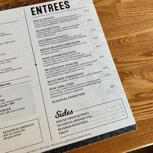 menu