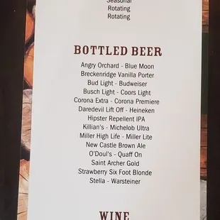 Drink Menu