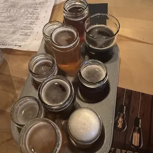a tray of beers