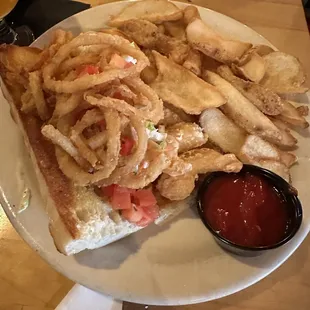 Shrimp and lobster poboy