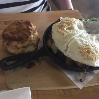 Shredded Brisket Hash Skillet