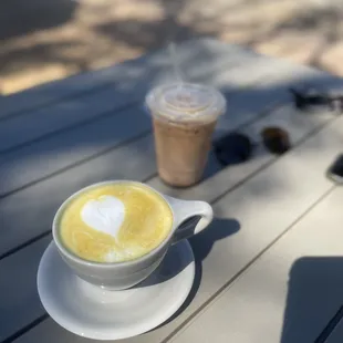 Golden Chai and mocha latte.