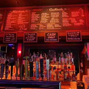 menus and drinks