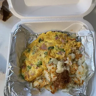 Denver Omelette and hash browns.