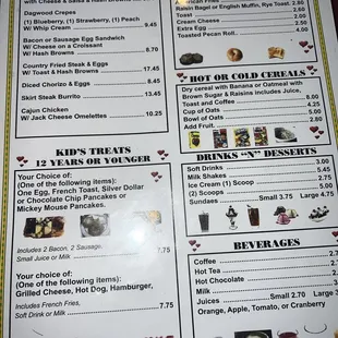 Updated menu