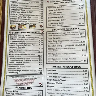 Updated menu