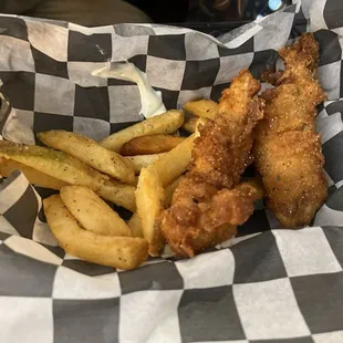 Kids chicken tenders and fries