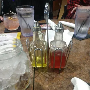 Oil and vinegar condiments for my salad