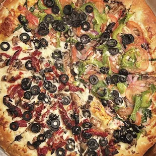 Half magic Mushroom Half Vegetarian