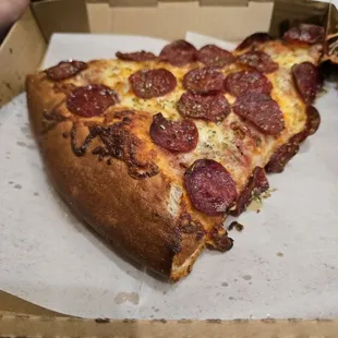 Big Ol Slice of Pep and gave it that dang ol Shake n Bake with the seasonin' they got over to the side.