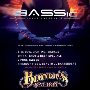 &quot;BASSic&quot;... OC&apos;s only dedicated House Music Night every 1st Saturday. Visit our IG @BASSic_DJs