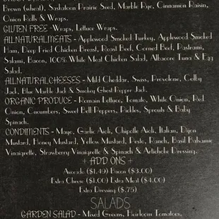 Menu back
