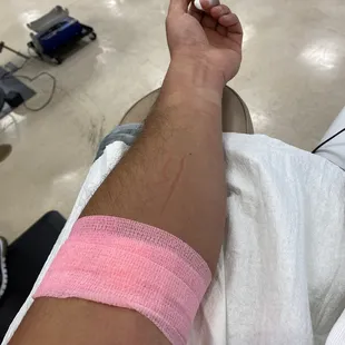 All bandaged up post-donation