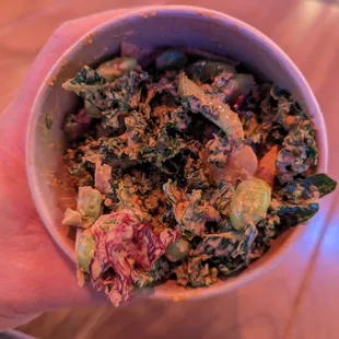 Kale slaw.  Mild spice