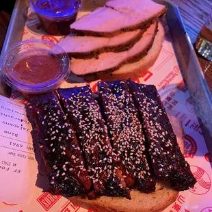 Shichimi Tagarashi Dusted Turkey Breast $16 Gochujang St Louis Ribs $20