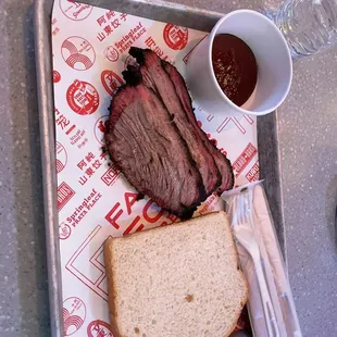 20$ brisket not gonna get this again for the price!  It tasted okay. But really the portion???
