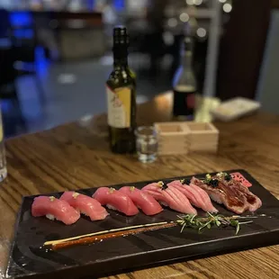 Bluefin Tuna, Chu Toro, O Toro, Wagyu A5 Nigiri