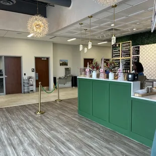 the interior of a flower shop