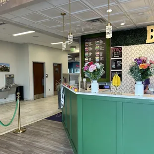 the front desk of the restaurant