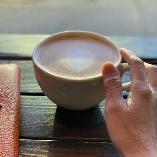 Vanilla latte with oat milk.