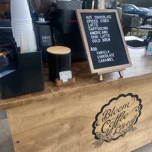 a sign for the coffee shop