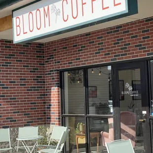 Front of coffee shop