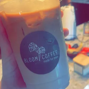 Iced blackberry and vanilla latte