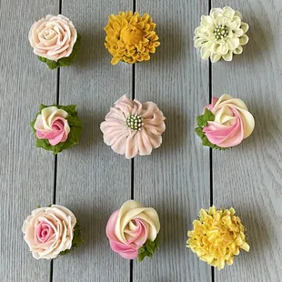 a variety of flowers