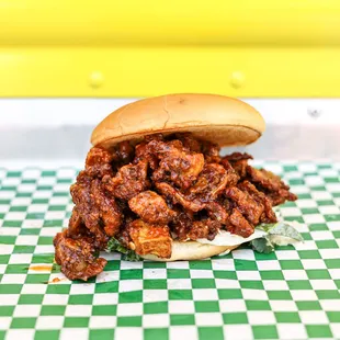 Chili Garlic Oyster Mushroom Burger