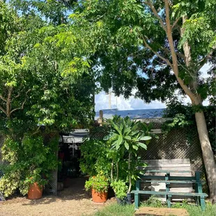 Entrance from small dirt parking lot