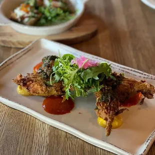 Zucchini Flowers stuffed with manchego cheese and garlic