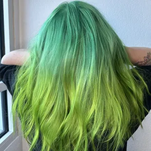 Platinum bleach and vivid hair color deposit
