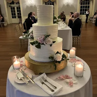 a wedding cake on a table